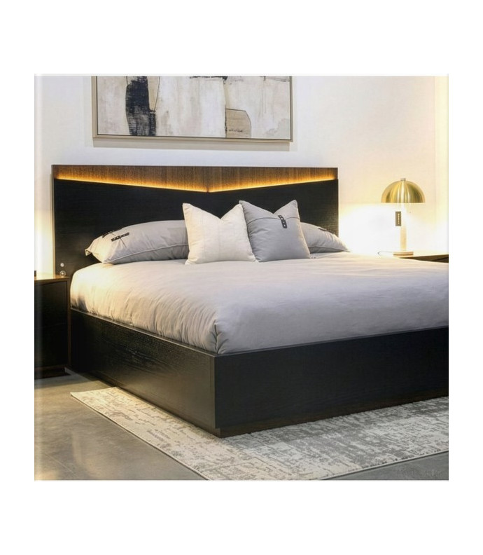 Queen Bed Charcoal Finish Kayner Collection by Michael Amini  9024012QN3-838