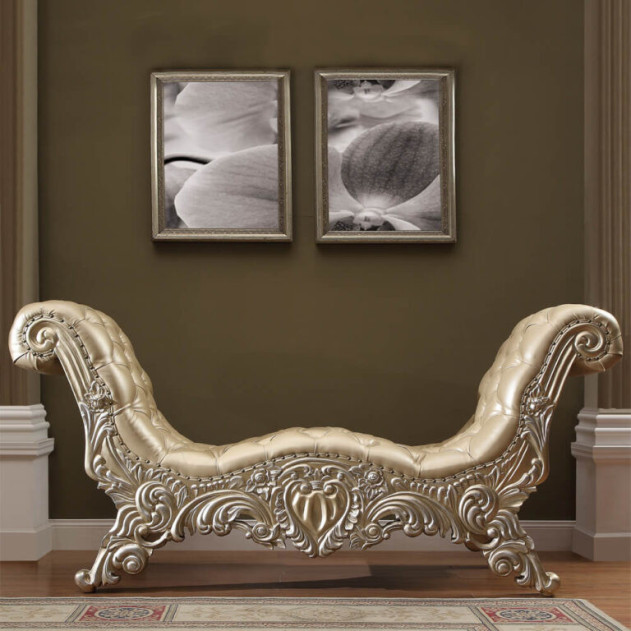 HD 8022 Bench Victorian Style Champagne Gold Finish By Homey Design