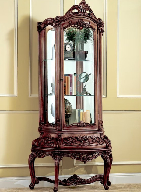 407AJ Luxury Curio Cabinet - French Provincial Design By Polrey International Furnishing