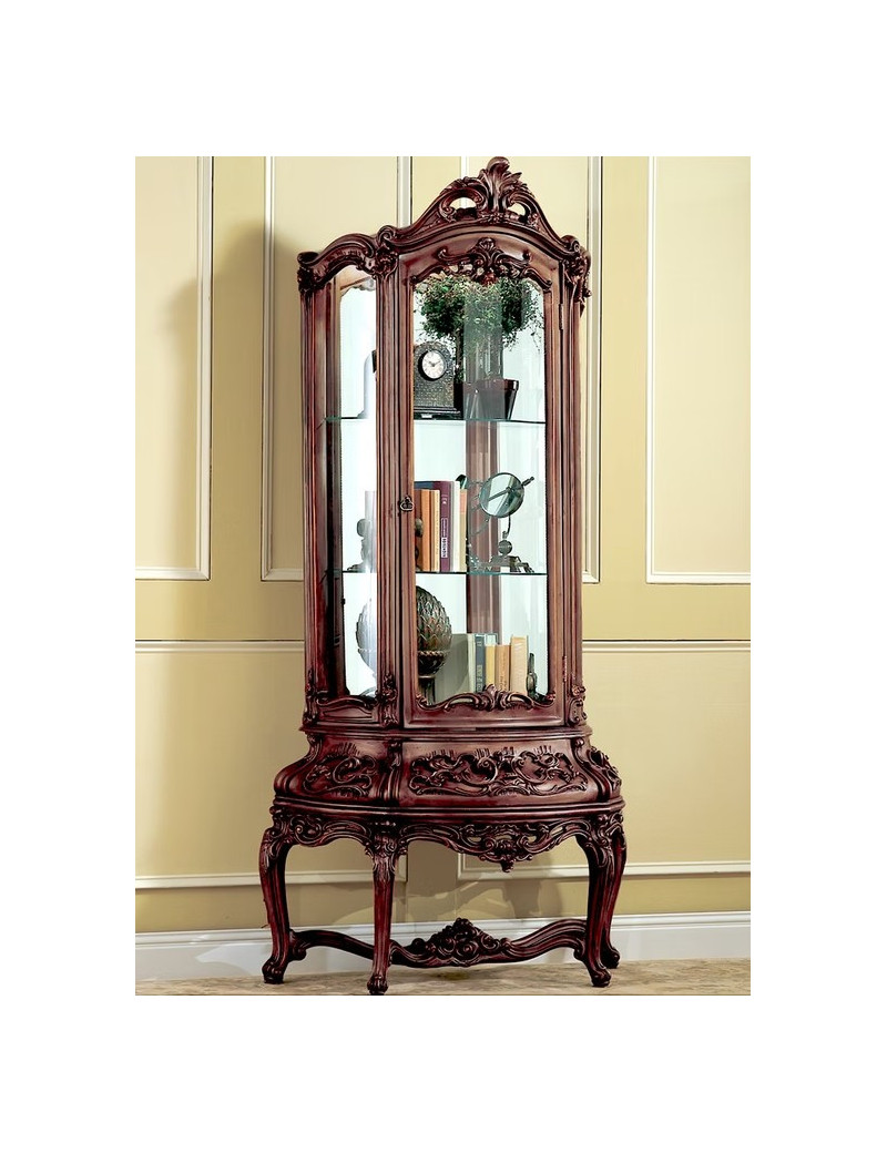 407AJ Luxury Curio Cabinet - French Provincial Design By Polrey International Furnishing