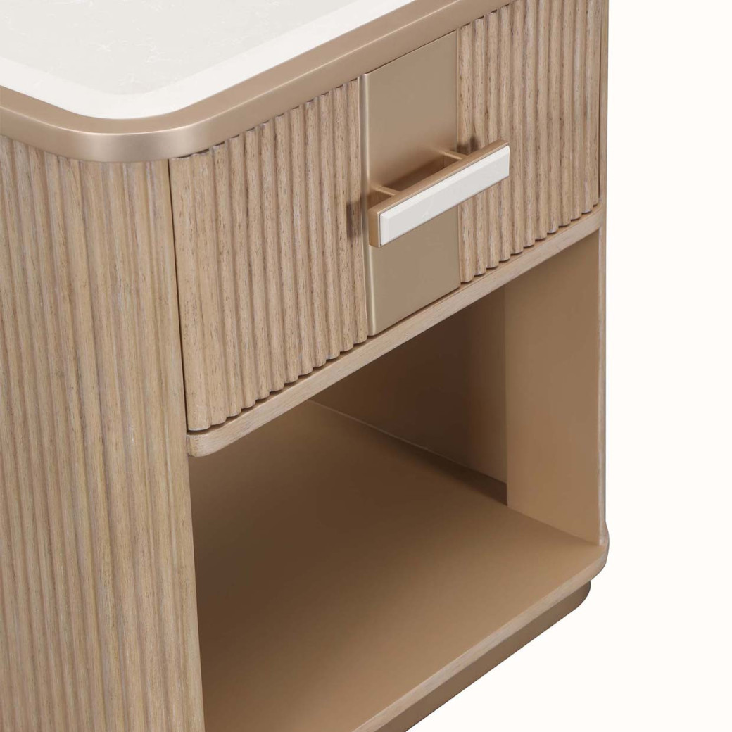 1-Drawer Nightstand West Kensington - caramel Collection by Michael Amini 9096040-147