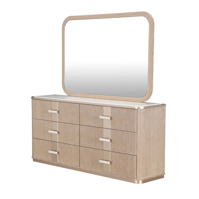 Dresser with Mirror West Kensington - caramel Collection by Michael Amini 9096050SA-260-147