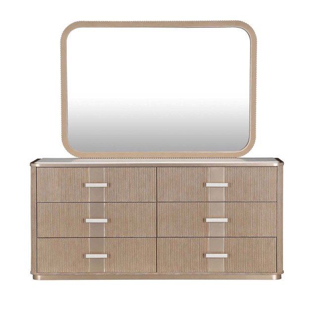 Dresser with Mirror West Kensington - caramel Collection by Michael Amini 9096050SA-260-147