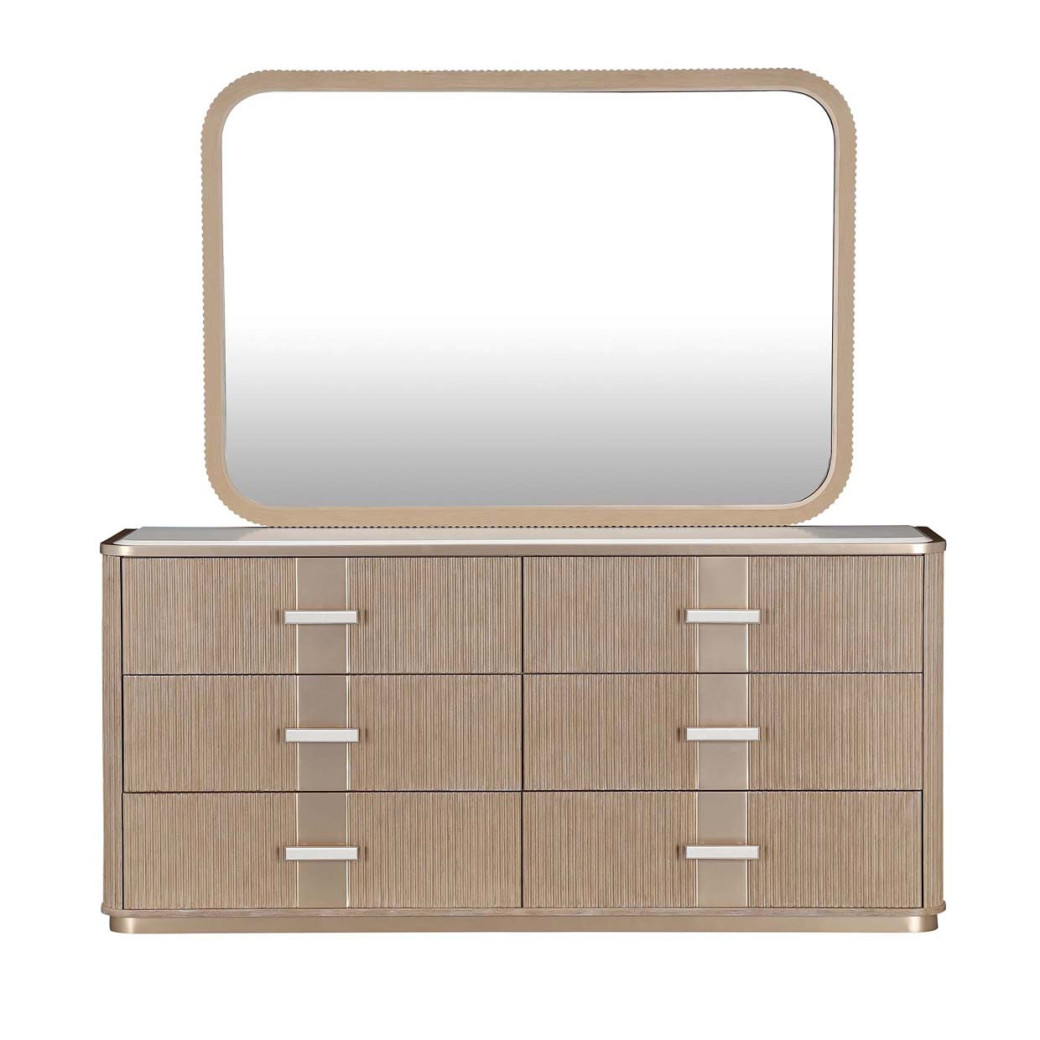 Dresser with Mirror West Kensington - caramel Collection by Michael Amini 9096050SA-260-147
