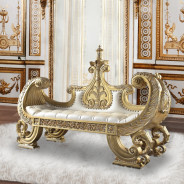 BD01480 Bench Gold Finish Victorian Style Bernadette Collection by Acme Furniture