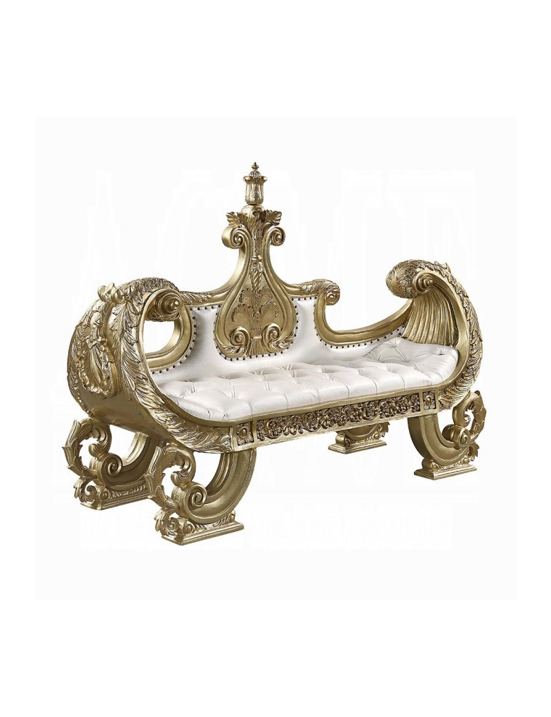 BD01480 Bench Gold Finish Victorian Style Bernadette Collection by Acme Furniture