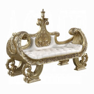 BD01480 Bench Gold Finish Victorian Style Bernadette Collection by Acme Furniture