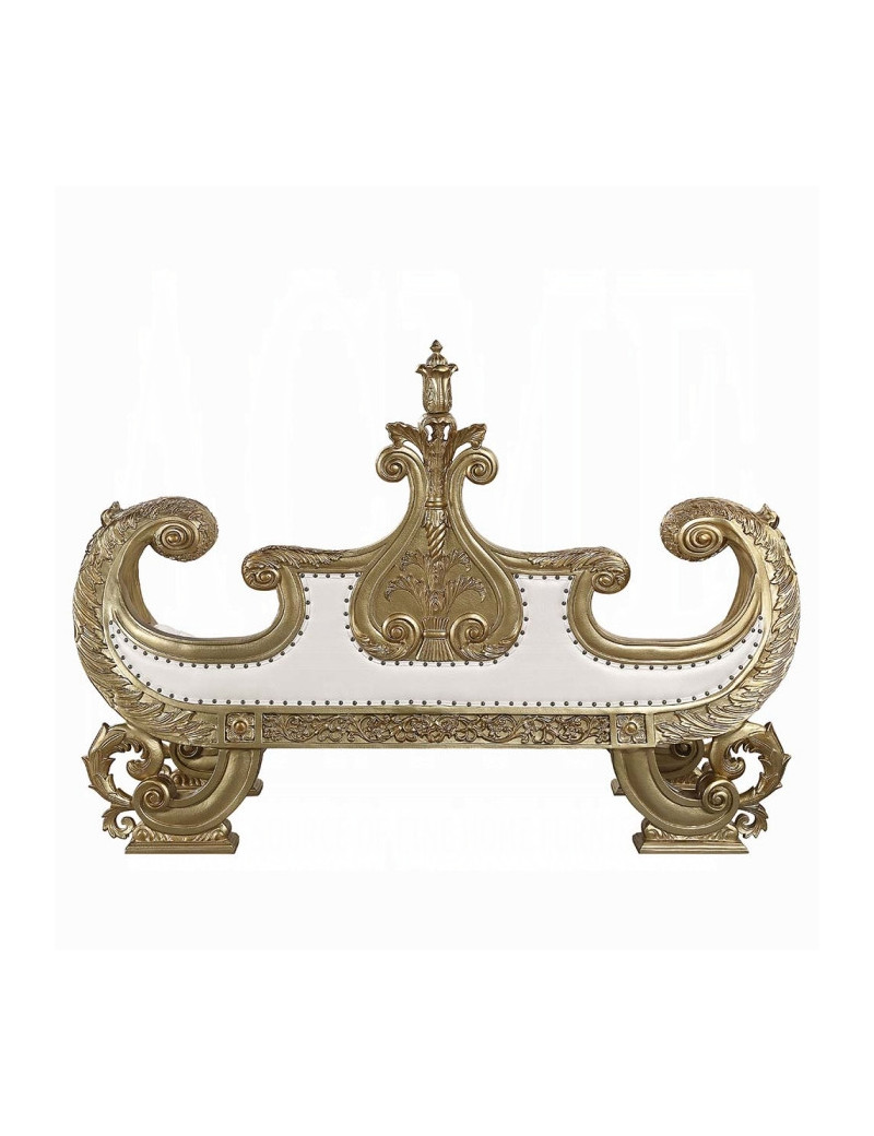 BD01480 Bench Gold Finish Victorian Style Bernadette Collection by Acme Furniture
