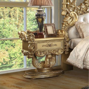 BD01475 Nightstand Gold Finish Victorian Style Bernadette Collection By Acme Furniture