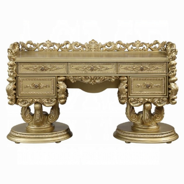 BD01477 Vanity Gold Finish Victorian Style  Bernadette Collection By Acme Furniture