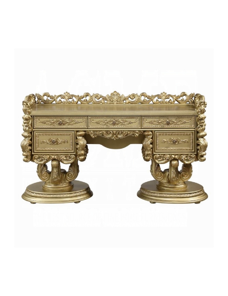 BD01477 Vanity Gold Finish Victorian Style  Bernadette Collection By Acme Furniture