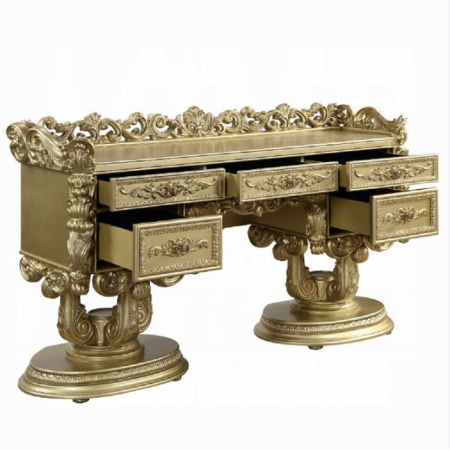 BD01477 Vanity Gold Finish Victorian Style  Bernadette Collection By Acme Furniture