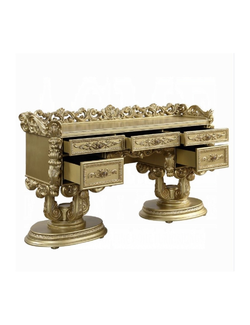 BD01477 Vanity Gold Finish Victorian Style  Bernadette Collection By Acme Furniture