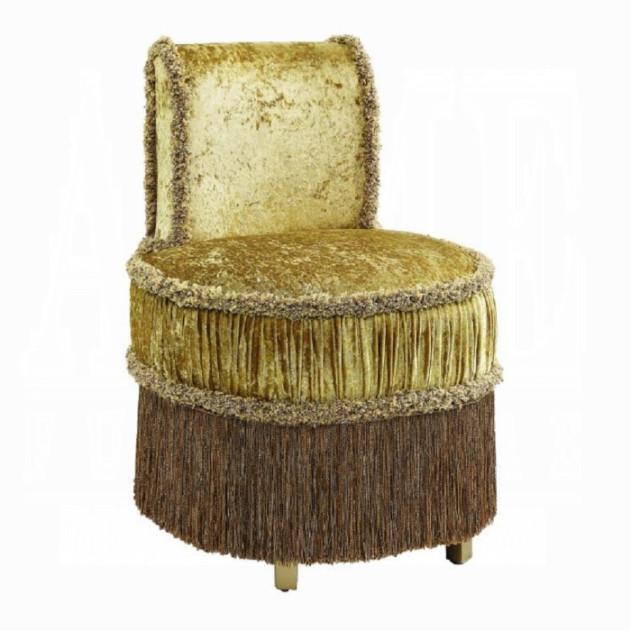 BD01478 Vanity Stool Gold Finish Victorian Style Bernadette Collection By Acme Furniture