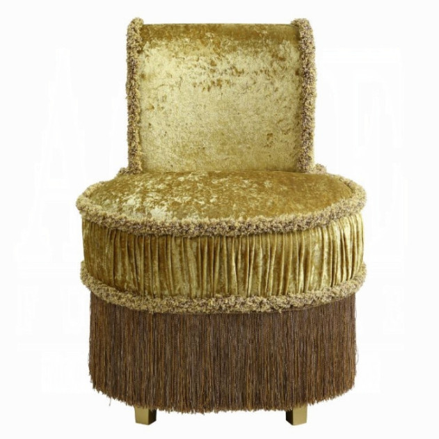 BD01478 Vanity Stool Gold Finish Victorian Style Bernadette Collection By Acme Furniture