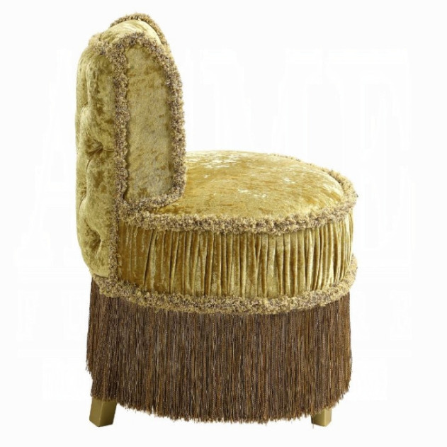 BD01478 Vanity Stool Gold Finish Victorian Style Bernadette Collection By Acme Furniture