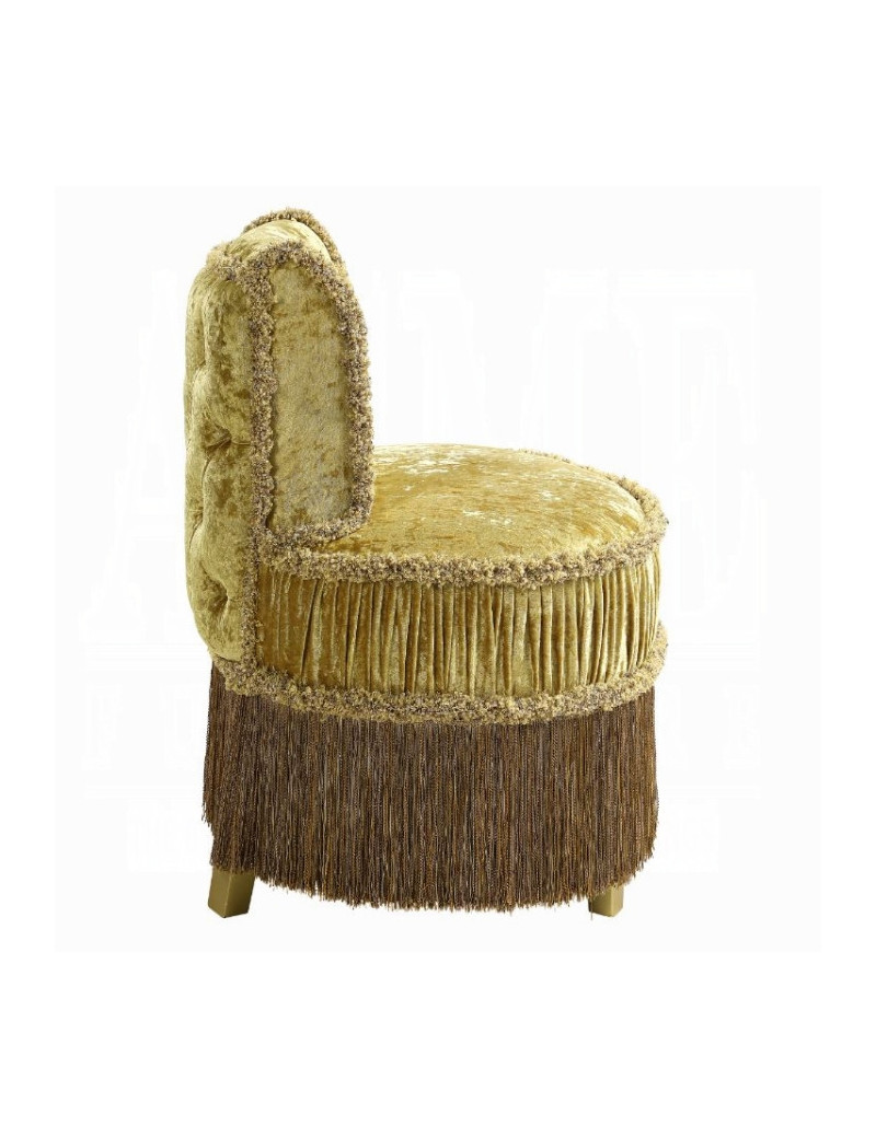 BD01478 Vanity Stool Gold Finish Victorian Style Bernadette Collection By Acme Furniture