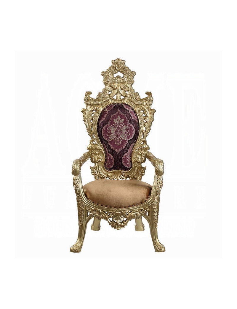 DN01470 7PC Dining Set Victorian Style Gold Finish Bernadette Collection By Acme Furniture