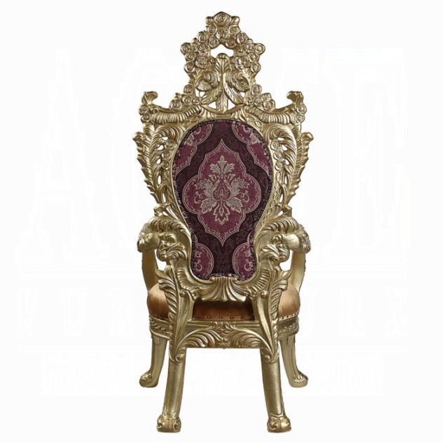 DN01470 7PC Dining Set Victorian Style Gold Finish Bernadette Collection By Acme Furniture