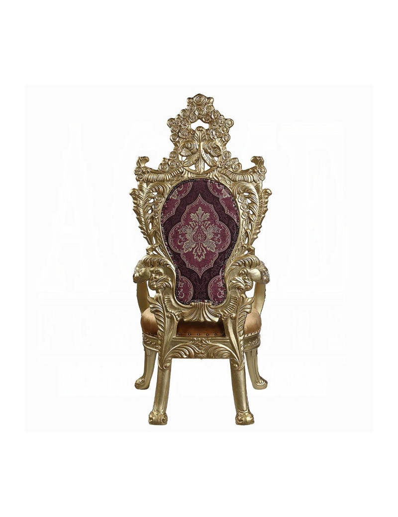 DN01470 7PC Dining Set Victorian Style Gold Finish Bernadette Collection By Acme Furniture