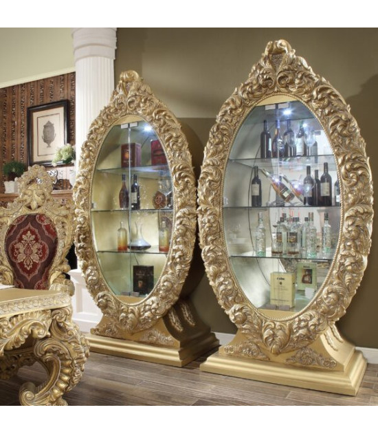 DN01469 5PC Round Dining Set Victorian Style Gold finish Bernadette Collection By Acme Furniture