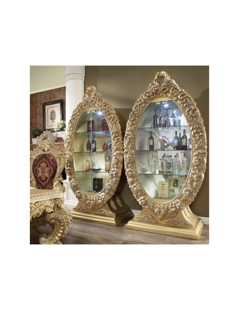 DN01469 5PC Round Dining Set Victorian Style Gold finish Bernadette Collection By Acme Furniture