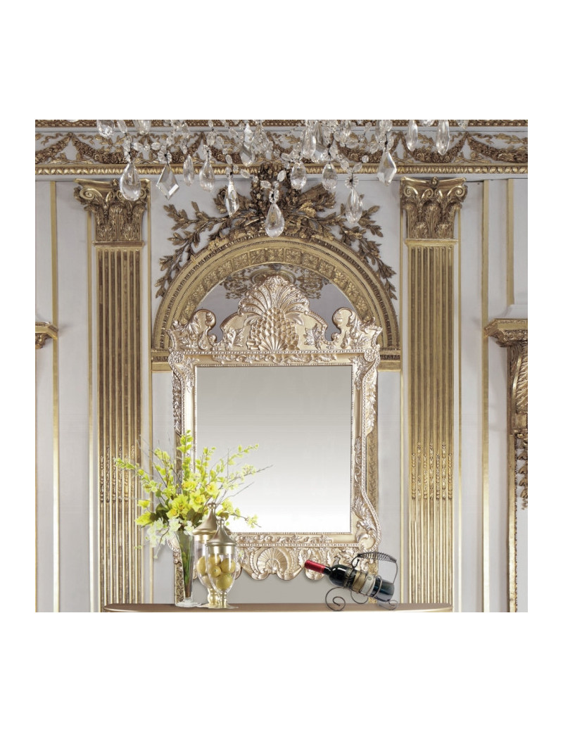 BD00463 Mirror Champagne Silver Finish Victorian Style Vatican Collection by Acme Furniture