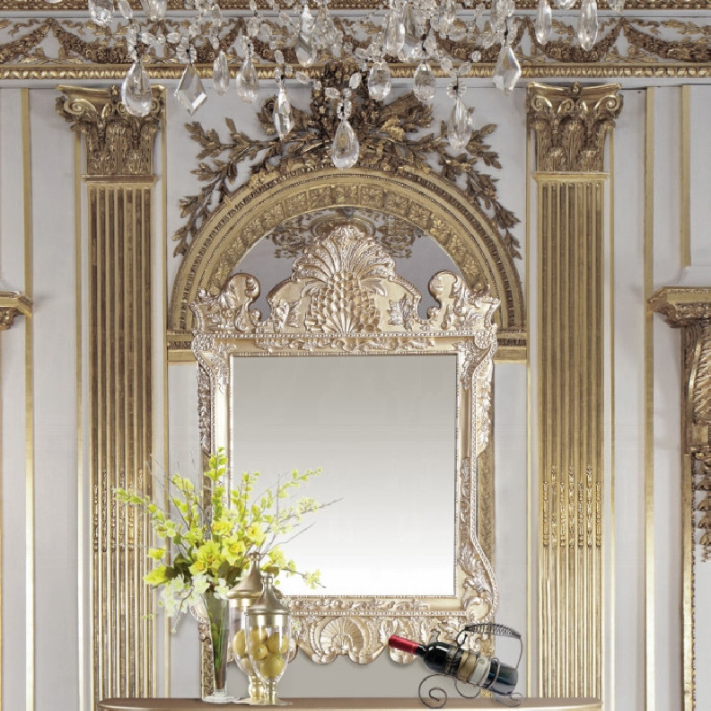 BD00463 Mirror Champagne Silver Finish Victorian Style Vatican Collection by Acme Furniture