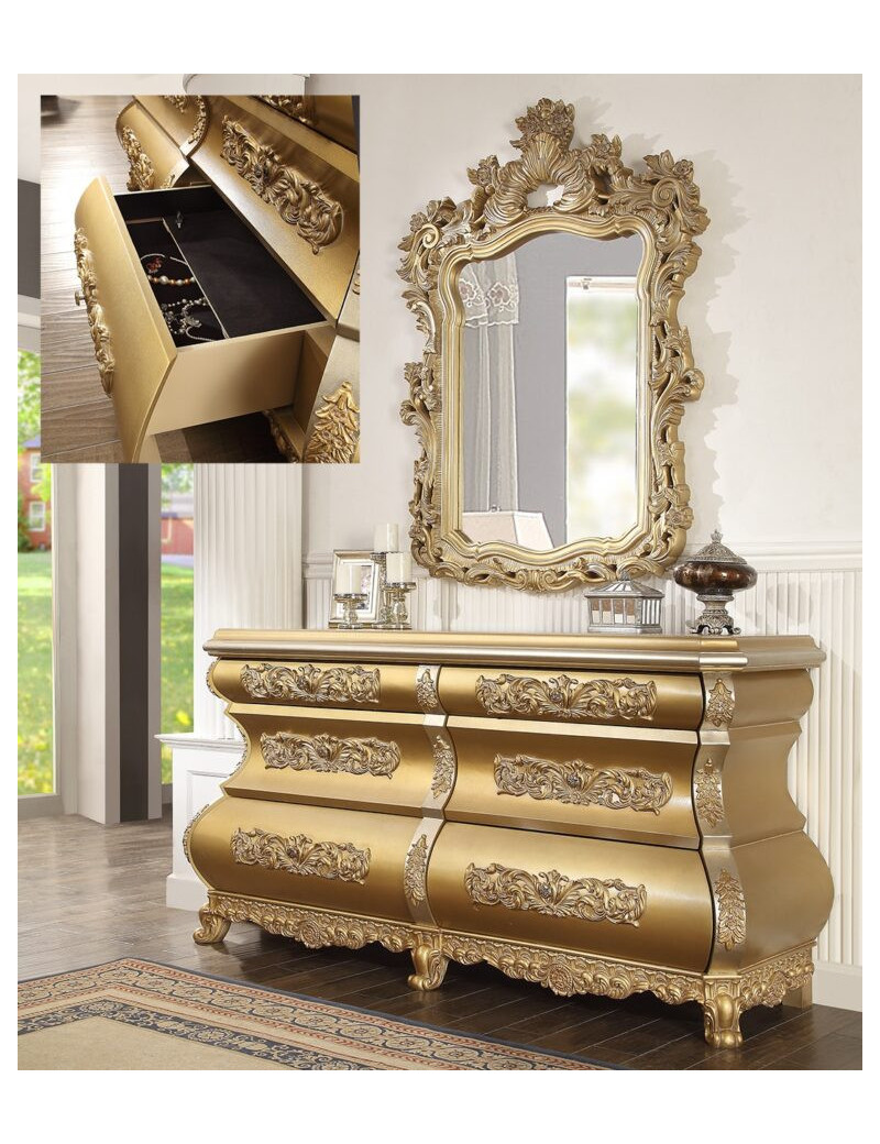 DN00454 Server Gold Finish Victorian Style Seville Collection by Acme Furniture