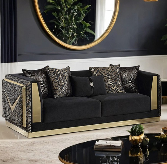FM67000BK 2PC Sofa & Loveseat Doriphei Collection By Furniture of America