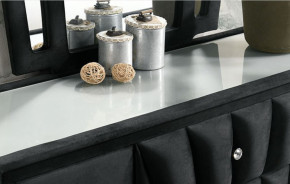 CM7164BK 5PC Queen Bedroom Set  Black Glam Style Carissa Collection By Furniture of America
