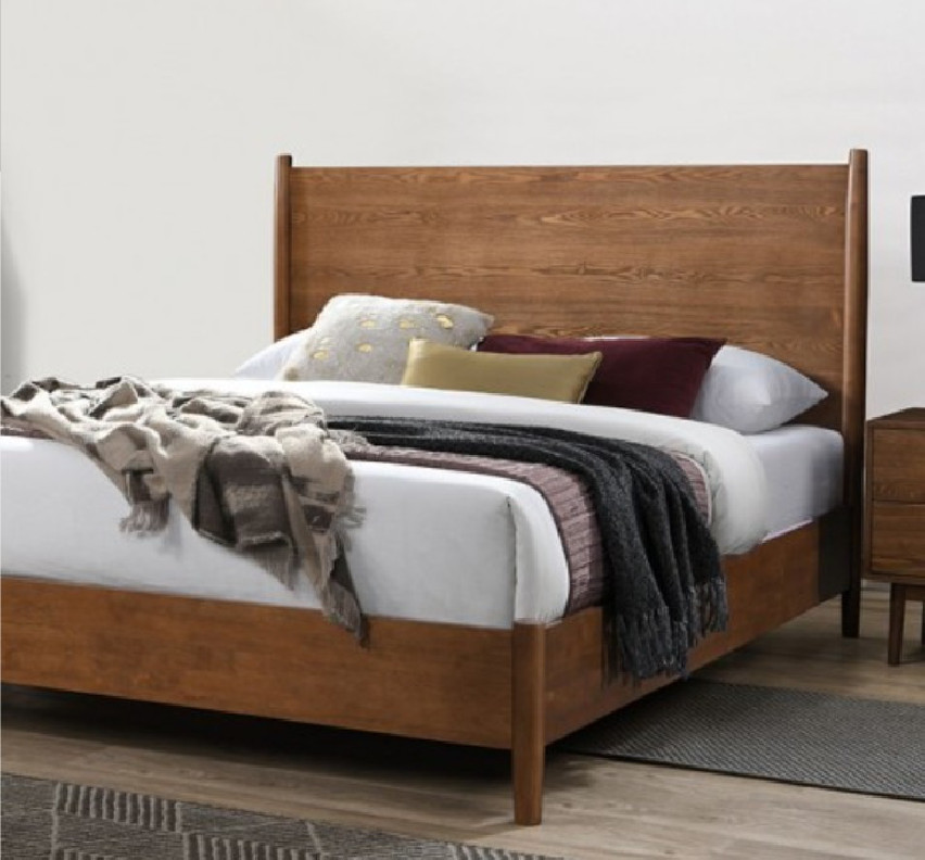 FM7220WN-Q 5PC Queen Bedroom Set  Mid-Century Modern Style walnut Finish Tromso Collection By Furniture of America