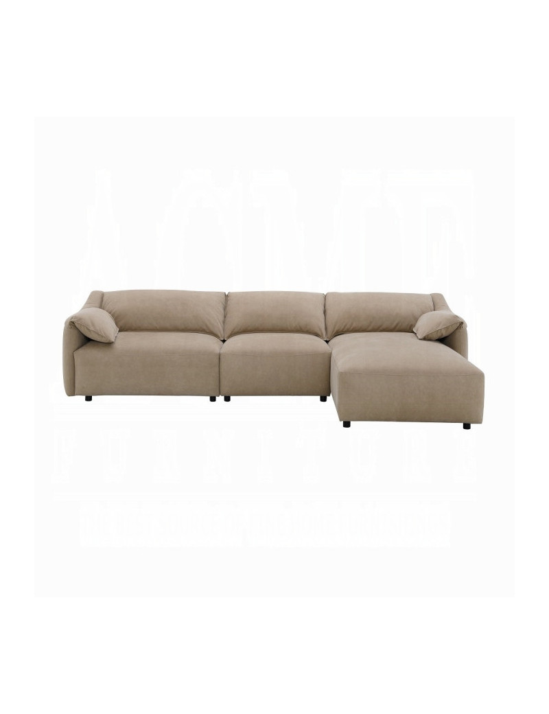 LV03090 Veata Sectional Sofa Light Brown Suede Veata By Acme Furniture