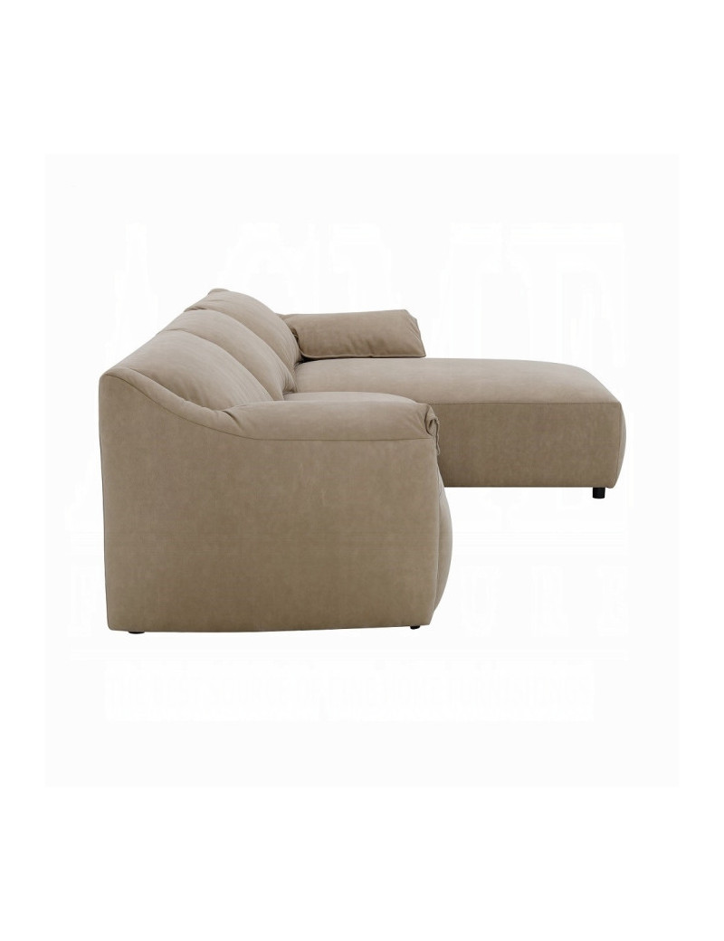 LV03090 Veata Sectional Sofa Light Brown Suede Veata By Acme Furniture