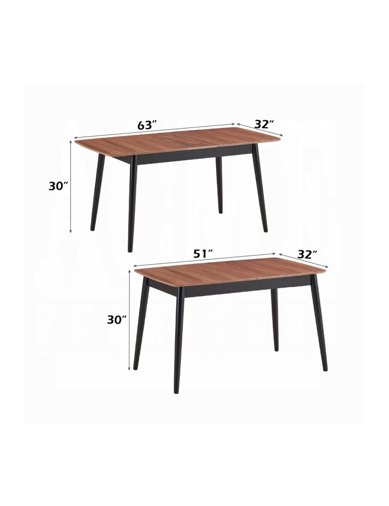 DN02364 7Pc Dining Set Lanae Collection Mid-Century Modern Style by Acme Furniture