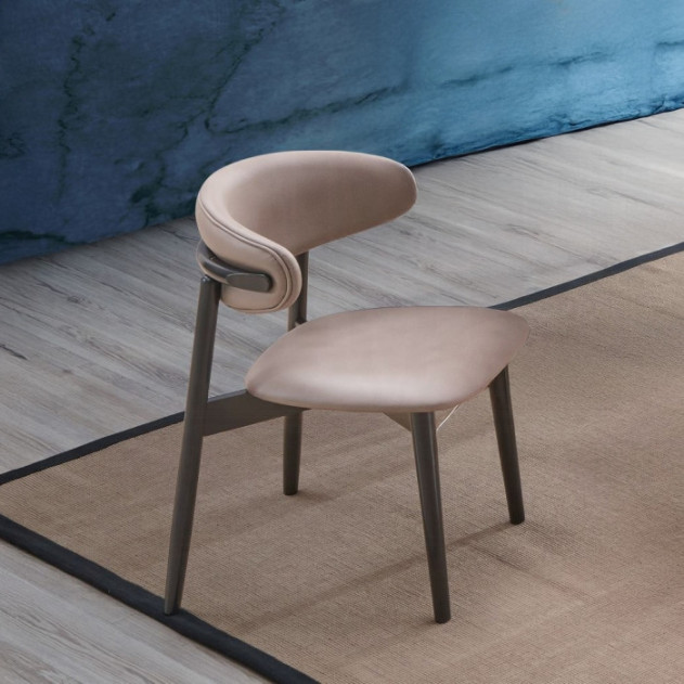 DN03950 5PC Dining set Round marble Top Clayten Gray Fabric Side Chairs Collection Mid-Century Modern Style by Acme Furniture