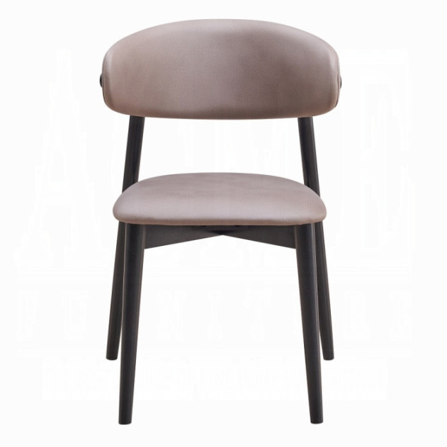 DN03950 5PC Dining set Round marble Top Clayten Gray Fabric Side Chairs Collection Mid-Century Modern Style by Acme Furniture