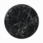 DN02155 5PC Dining set Black Round stone finish Table & Beige Boucle Chairs Mid-Century Modern style By Acme Furniture