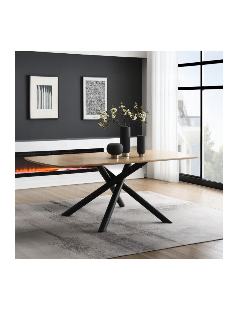 DN03765 7PC Dining set Mid-Century Modern Style  Gray Boucle Lawton Collection By Acme Furniture