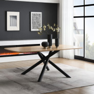 DN03765 7PC Dining set Mid-Century Modern Style  Gray Boucle Lawton Collection By Acme Furniture