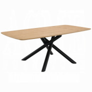 DN03765 7PC Dining set Mid-Century Modern Style  Gray Boucle Lawton Collection By Acme Furniture