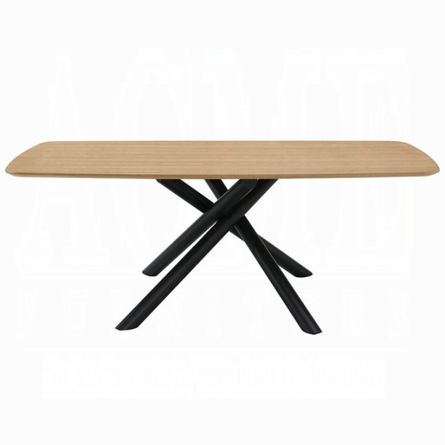 DN03765 7PC Dining set Mid-Century Modern Style  Gray Boucle Lawton Collection By Acme Furniture