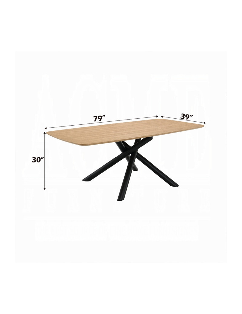 DN03765 7PC Dining set Mid-Century Modern Style  Gray Boucle Lawton Collection By Acme Furniture