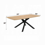 DN03765 7PC Dining set Mid-Century Modern Style  Gray Boucle Lawton Collection By Acme Furniture