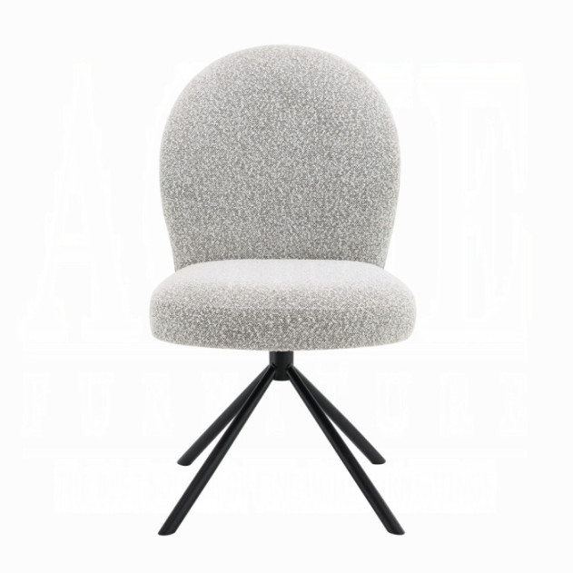 DN03765 7PC Dining set Mid-Century Modern Style  Gray Boucle Lawton Collection By Acme Furniture