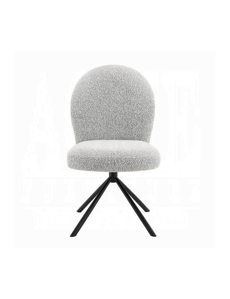 DN03765 7PC Dining set Mid-Century Modern Style  Gray Boucle Lawton Collection By Acme Furniture
