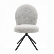 DN03765 7PC Dining set Mid-Century Modern Style  Gray Boucle Lawton Collection By Acme Furniture