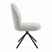 DN03765 7PC Dining set Mid-Century Modern Style  Gray Boucle Lawton Collection By Acme Furniture