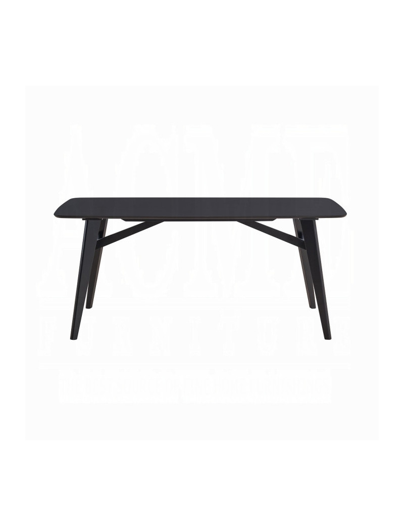 DN02366 7Pc Dining Set Mid-Century Modern Style Camel Microfiber & Black Finish Eliora Collection By Acme Furniture