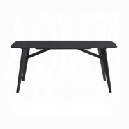 DN02366 7Pc Dining Set Mid-Century Modern Style Camel Microfiber & Black Finish Eliora Collection By Acme Furniture